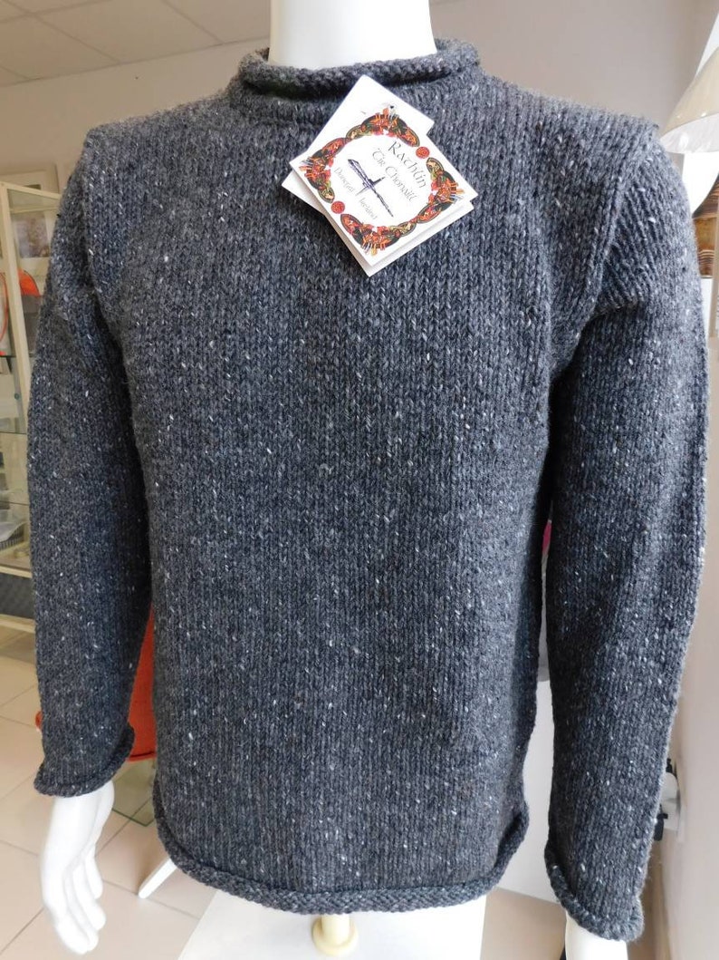 Irischer Donegal Fischerpullover aus 100% Donegal Tweed Wolle Bild 2