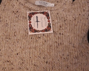 Irish Donegal  Fisherman Sweater in 100% Donegal Tweed wool