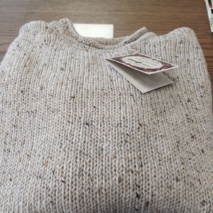 Irish Donegal  Fisherman Sweater in 100% Donegal Tweed wool
