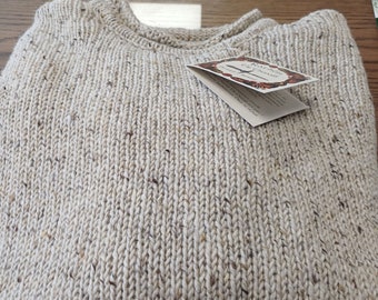 Maglione da pescatore irlandese Donegal in 100% lana Donegal Tweed