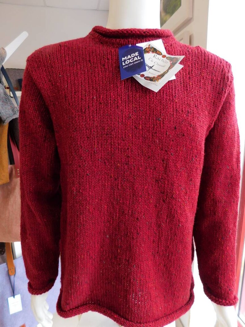 Irischer Donegal Fischerpullover aus 100% Donegal Tweed Wolle Bild 9