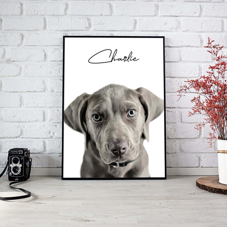 Digital Art Pet Memorial Custom Pet Portrait Custom Digital Pet Portrait Gift Custom Portrait Illustration Commission