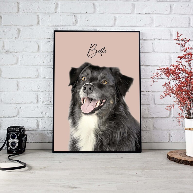 Digital Art Pet Memorial Custom Pet Portrait Custom Digital Pet Portrait Gift Custom Portrait Illustration Commission