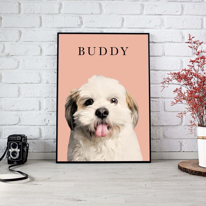 Digital Art Pet Memorial Custom Pet Portrait Custom Digital Pet Portrait Gift Custom Portrait Illustration Commission