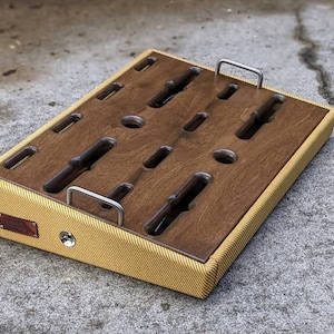 Handmade Guitar Pedalboard. Custom platform for guitar, bass, or instrumental effects pedals. Built to order.