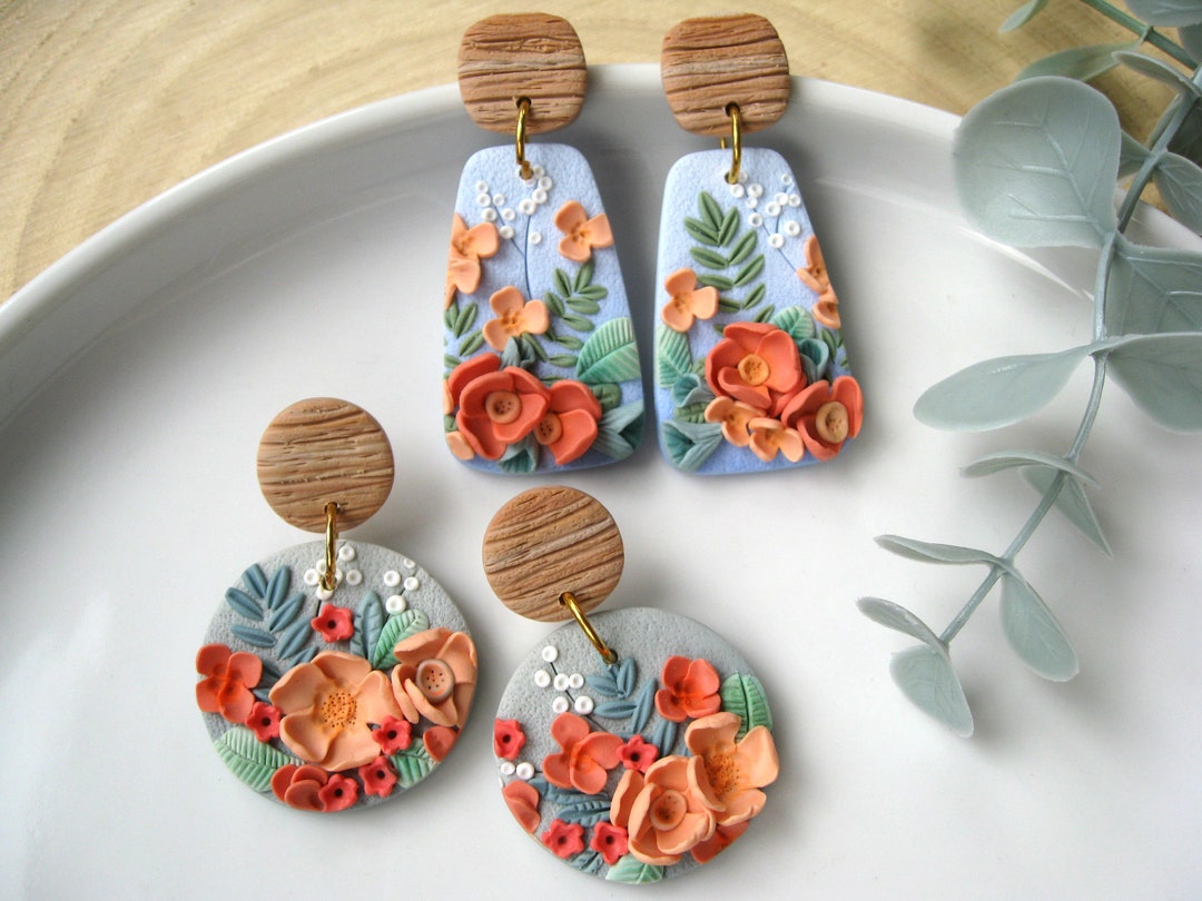 Boucles D'oreilles Clips Vintage En Métal - Pendantes, Occasion Très Bon état
