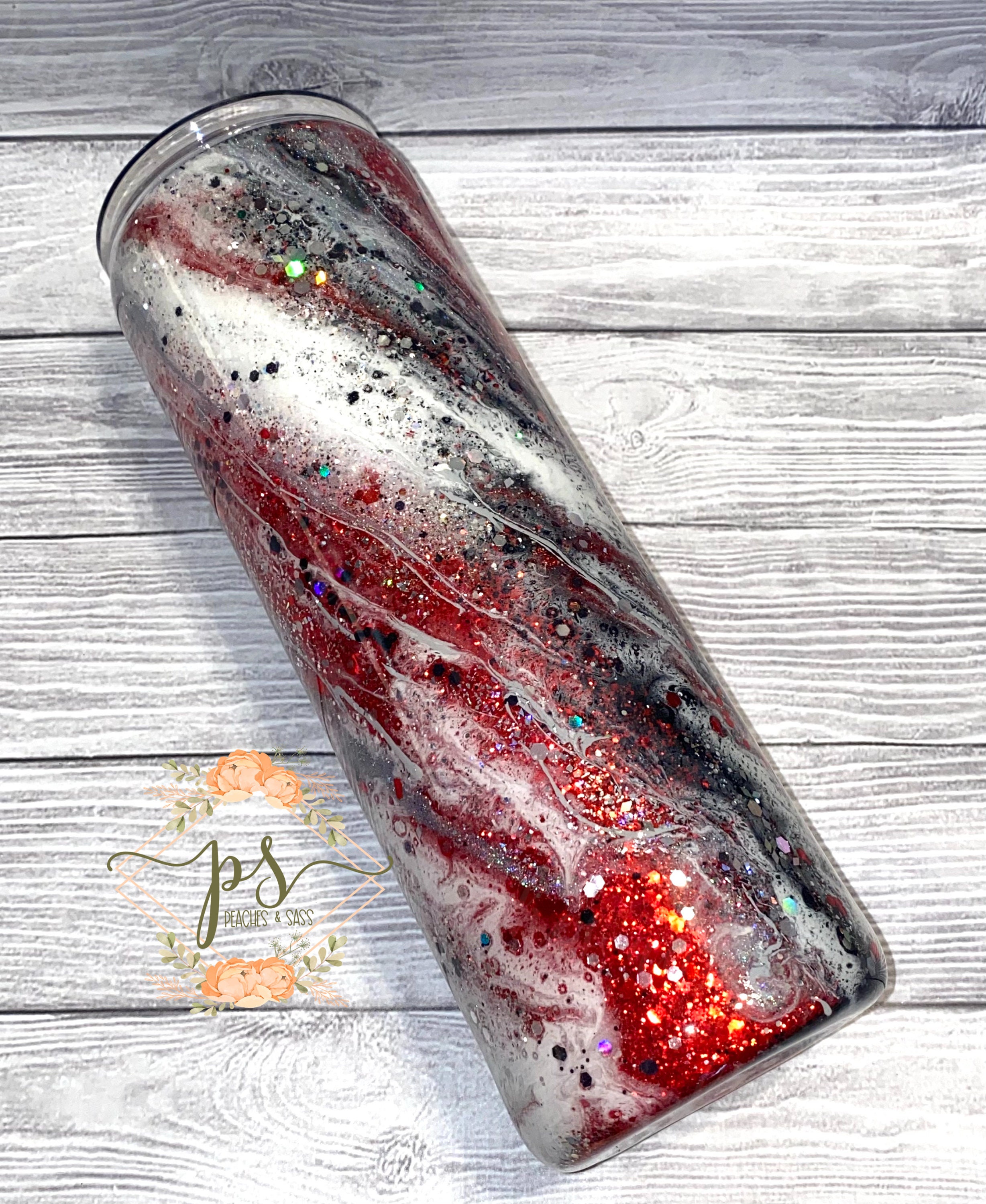 Red Black and White Milky Way Tumbler Etsy