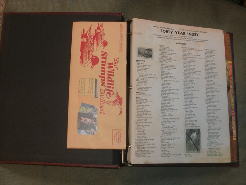 National Wildlife Federation Complete 1969-1976 Wildlife Stamp Album In Very nice Album FREE SHIPPING