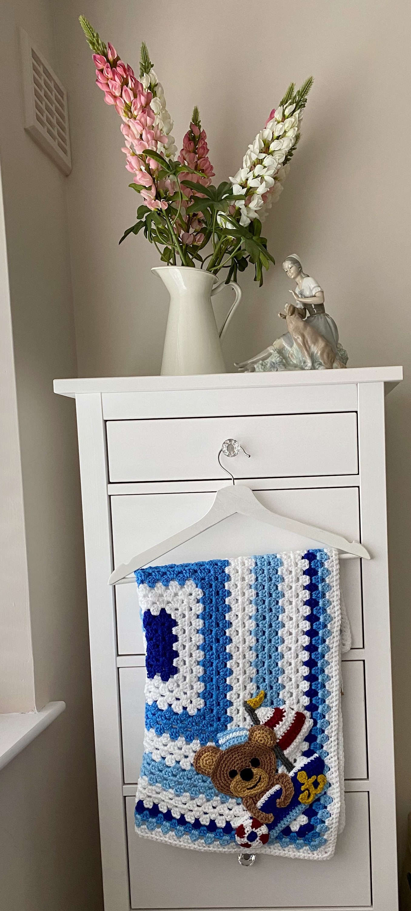 Bebe Couverture Crochet Bleu Ours En Peluche Couverture De Landau Bebe Nouveau Ne Bebe Garcon Cadeau