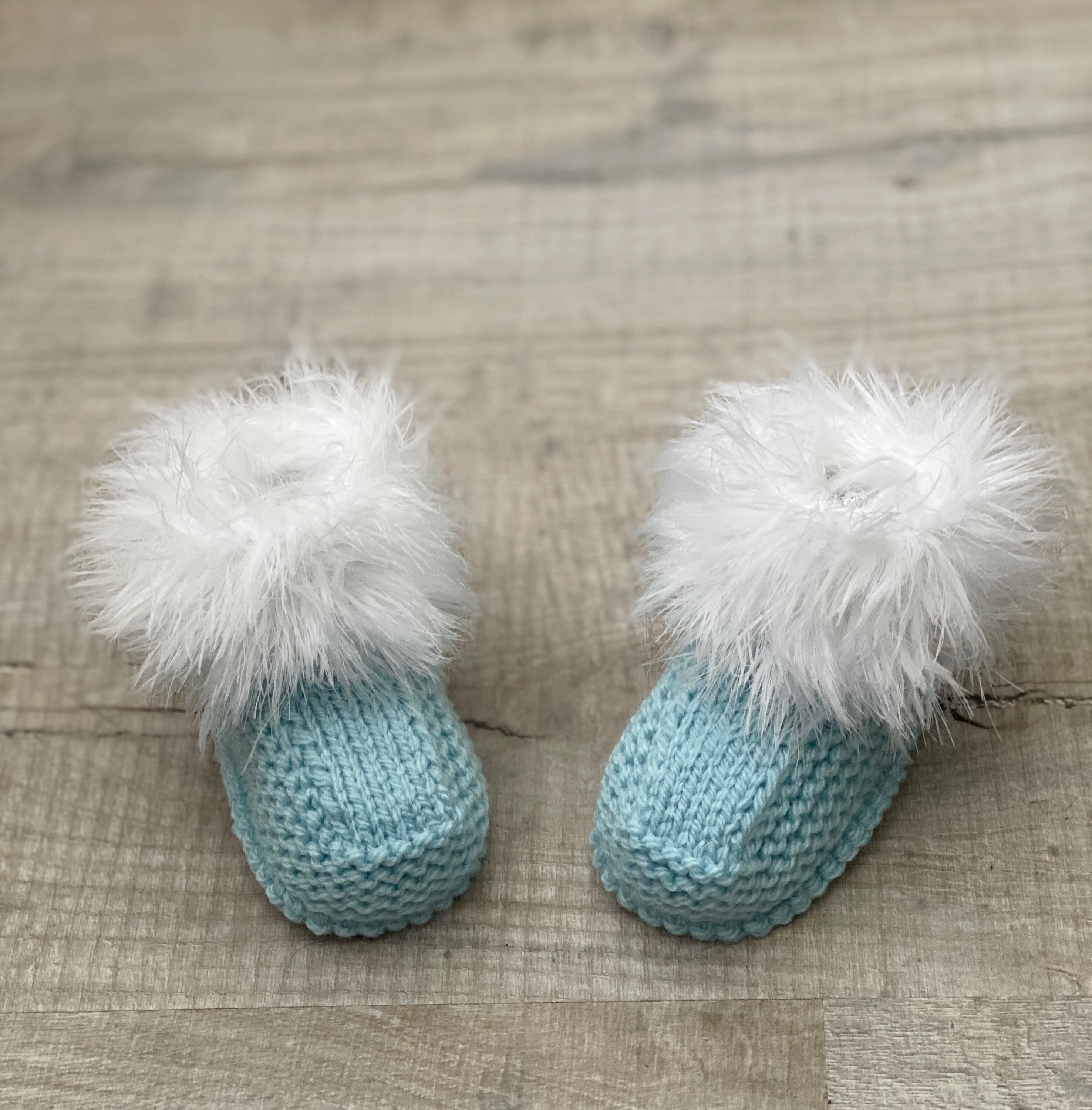 BABY BOOTS 03 months Knitted Baby Booties Duck Egg Blue Etsy