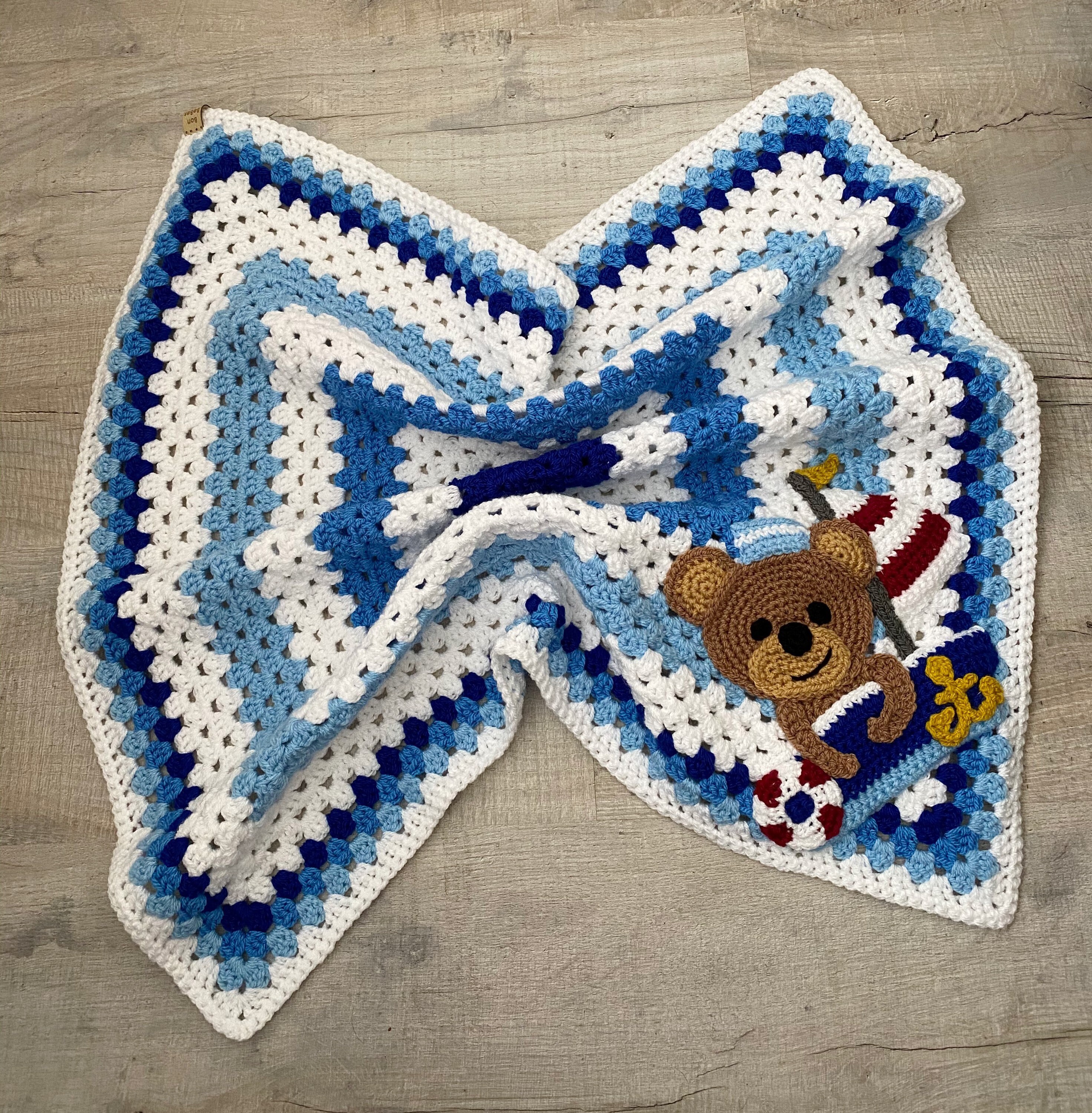 Bebe Couverture Crochet Bleu Ours En Peluche Couverture De Landau Bebe Nouveau Ne Bebe Garcon Cadeau