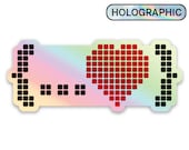 Holographic 8-bit Spread Love Sticker