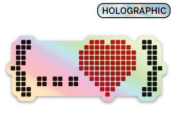 Holographic 8-bit Spread Love Sticker