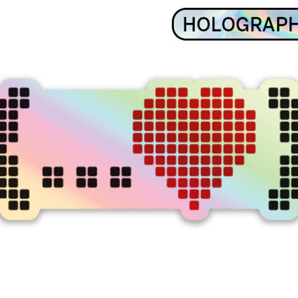 Holographic 8-bit Spread Love Sticker