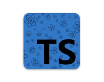 TypeScript React-sticker: blauwe sticker voor ontwikkelaars (2 inch)