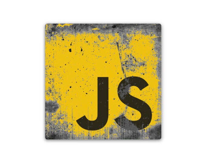 Distressed Javascript Sticker - Etsy