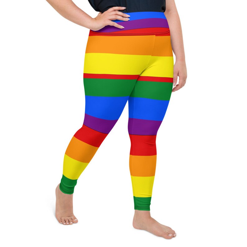 Plus size leggings Rainbow leggings women Etsy