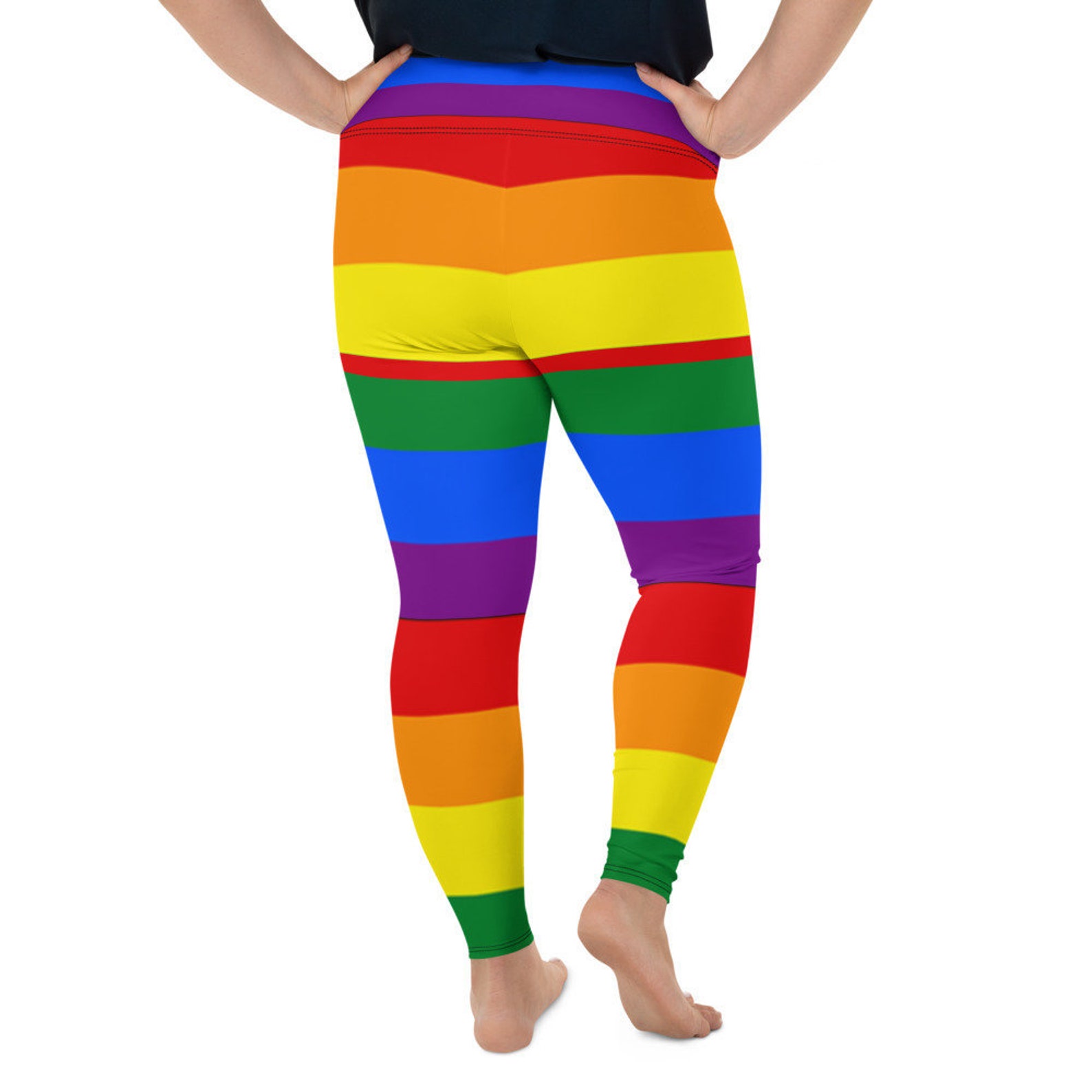 Plus size leggings Rainbow leggings women Etsy