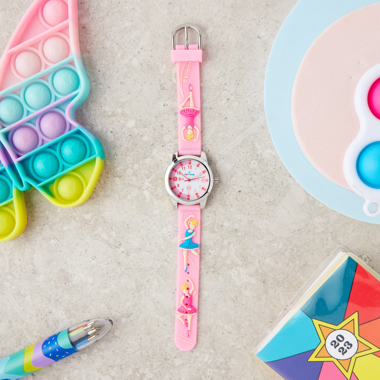 Kids Rist Watch Fun Time Silicon Unisex Girls Boys Children's Ballerina Kids Wrist ...