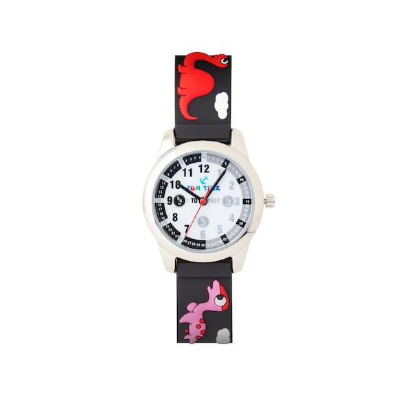 Fun Time Silicon Unisex Girls Boys Children's Dinosaur Family Kids Wrist Watch 3ATM