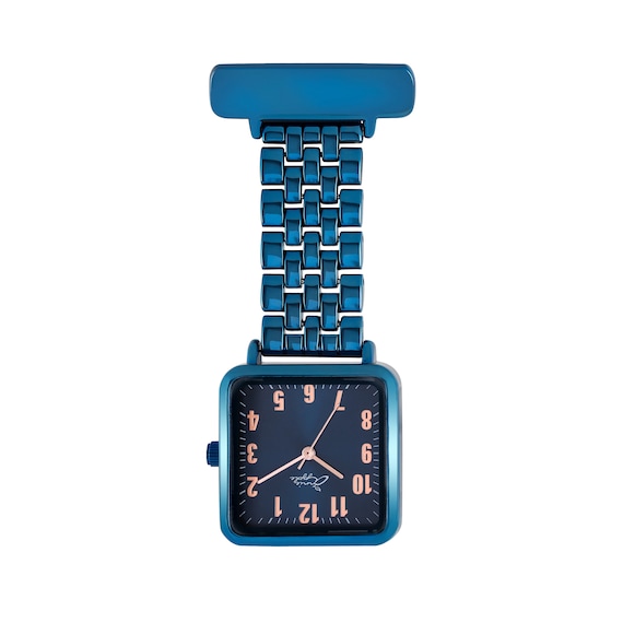 Annie Apple Rose Gold blue Link Chain Bracelet Nurse Fob Watch Etsy