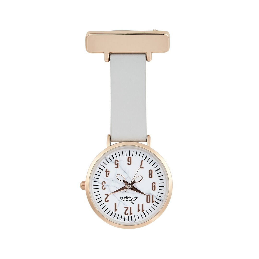 Annie Apple Marble rose Gold grey Leather Nurses Nurse Fob Watch Etsy Canada