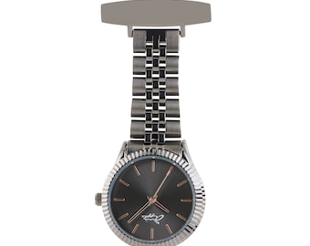 Annie Apple Callista Rose Gold/Gunmetal Link Nurses Nurse Fob Watch