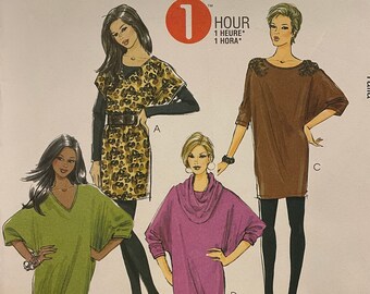 Misses' Dresses and Cowl - 1 Hour Easy Sewing Pattern - McCall's M6161 - Sizes Large (16-18) and X-Large (20-22)