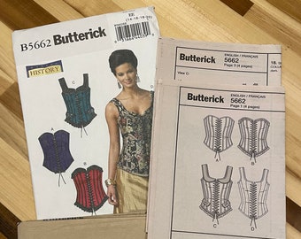 Boned Corsets with Lacing (4 Styles) - Sewing Pattern - Butterick B5662 - Costume - Historical