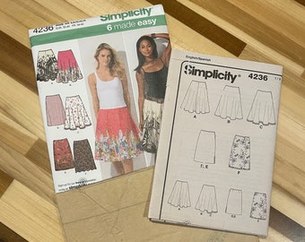 Misses Slim & Full and Half Circle Skirts - Out of Print Sewing Pattern - Simplicity 4236 - Sizes 6-8-10-12-14