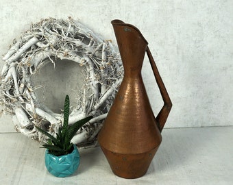 Handmade Egidio Casagrande copper jug designer 1940s handle handle brocante vintage retro used spout bulby jug jug