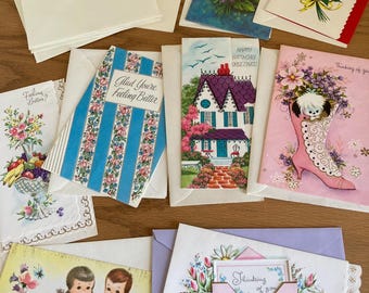 Lot of vintage unused stationery, cards, writing paper, envelopes