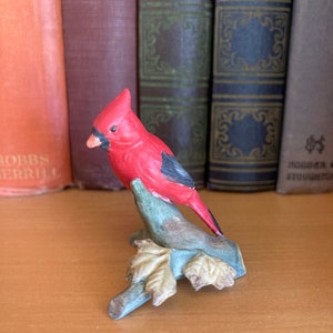 Royal Cornwall miniature bird figurine, cardinal, 1982