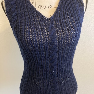 1940s reproduction hand knit sweater vest