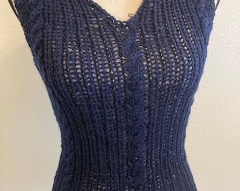 1940s reproduction hand knit sweater vest