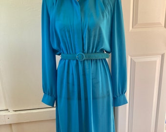 Women’s bright blue vintage Willi of California dress, small