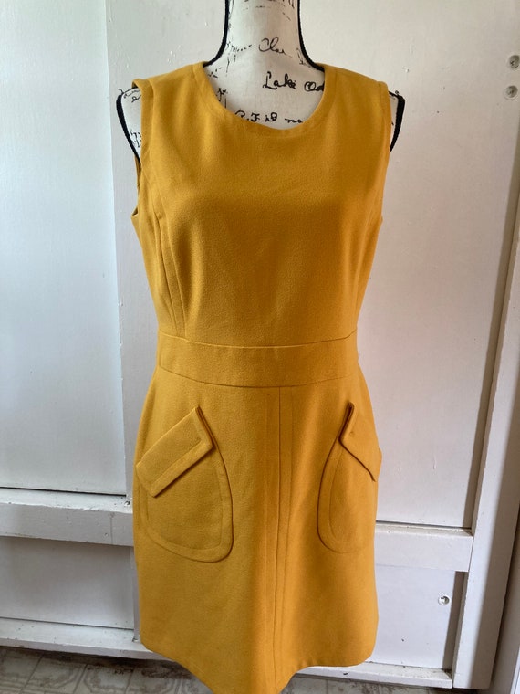 Ladies Worthington yellow dress, vintage, mustard,