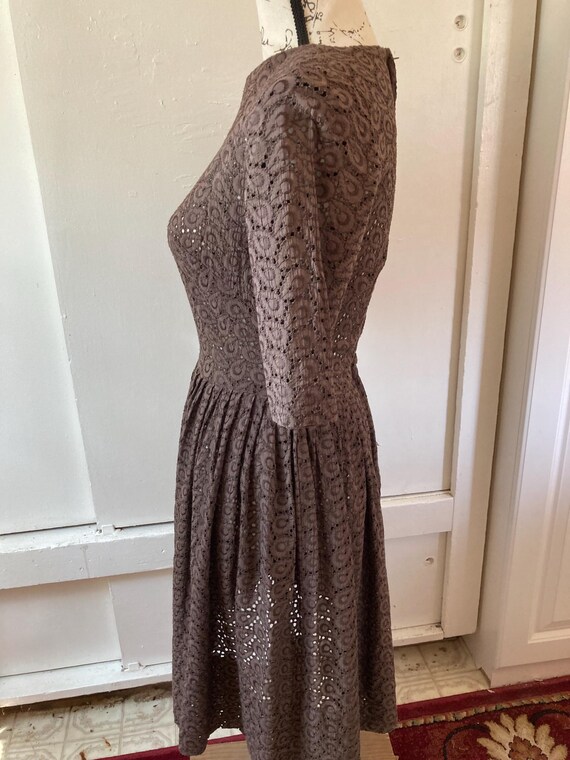 1950s Brown Eyelet Dress, Fashion Maker Original, Size Small - Etsy