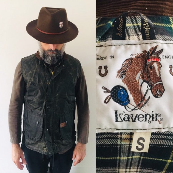 Green Wax jacket Gilè Lavenir size S