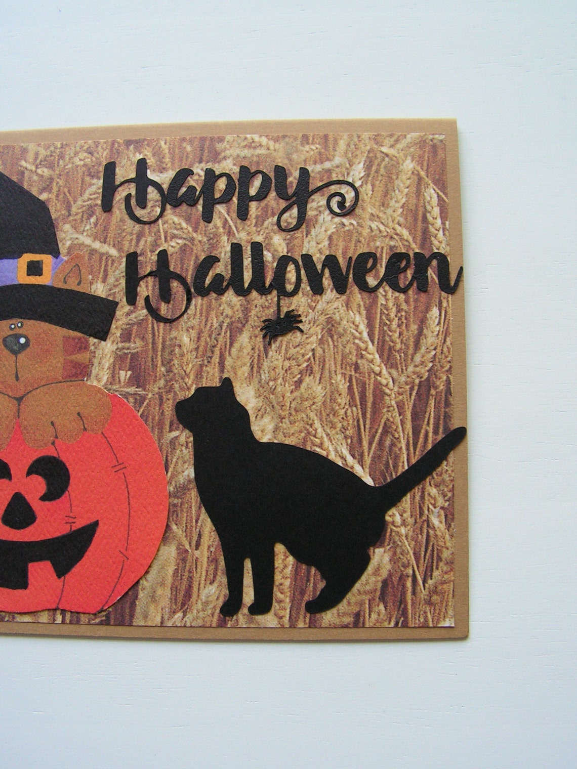 Halloween Card Halloween Cat Card Happy Halloween Card Etsy