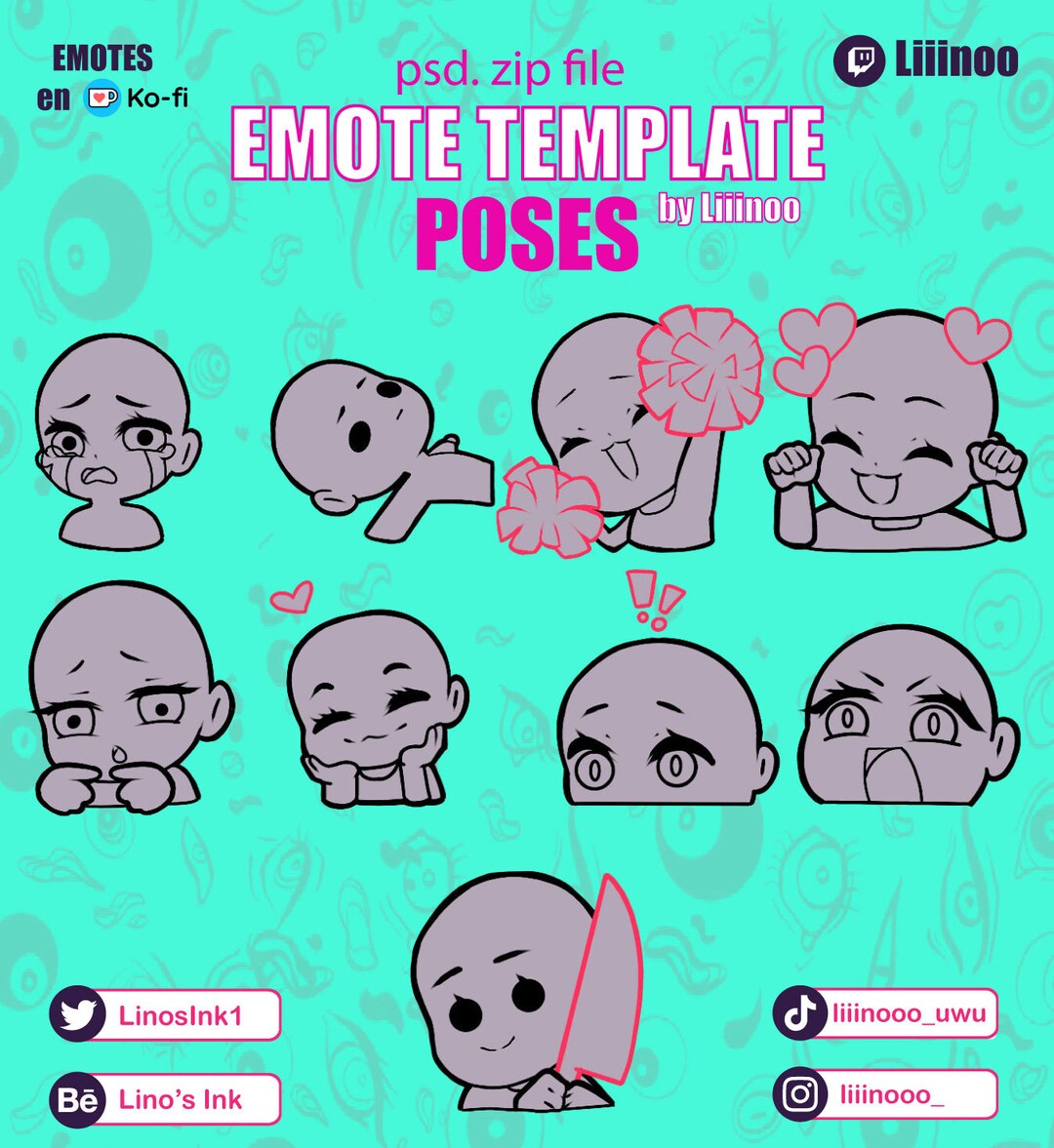 PSD Emote Template Pack Etsy PSD Emote Template Pack Etsy