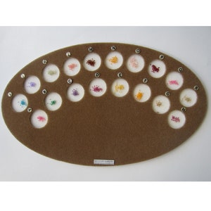 NEAT-O-CUPS Oval Beading Mat A to F for Patterns Using 6 Color Beads With  Work Space Below, Keeps Bead Organized, Each Color, One Cup 