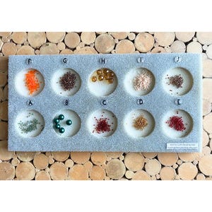 Bead Mat Organizer: 10-Color Seed Bead Storage with Lettered Cups