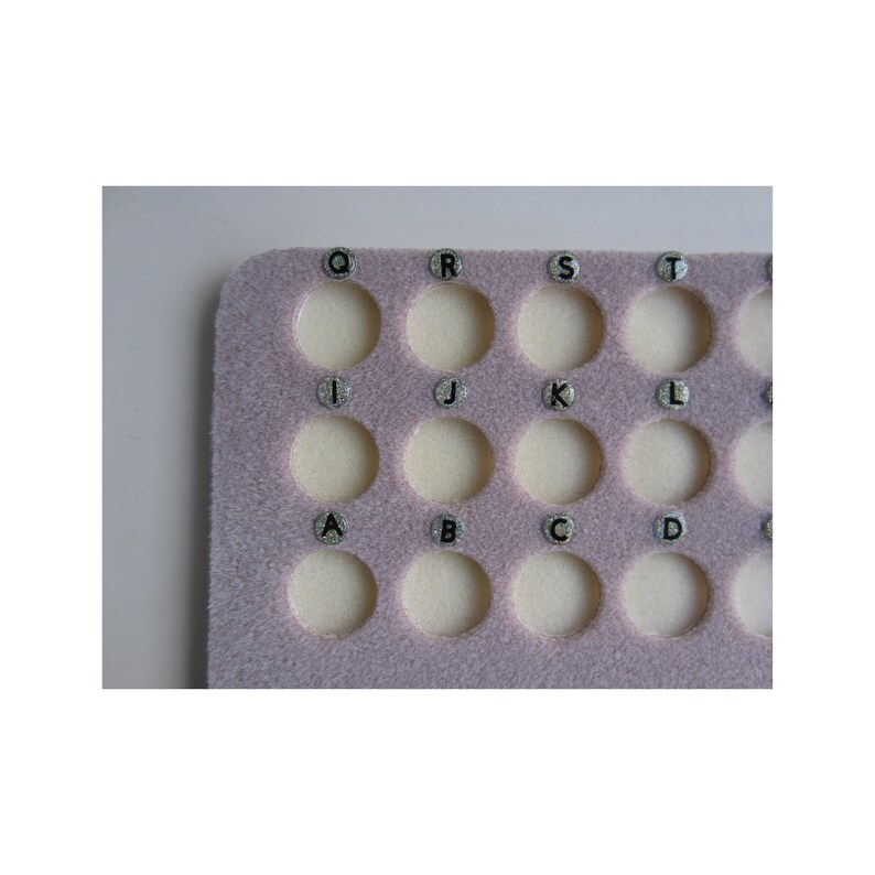 NEAT-O-CUPS Bead Organizer With Top 1 Cups Work Space at The Bottom Pink and Ivory Each Color One Cup! 24 Cups Beading Mat Lettered A-X