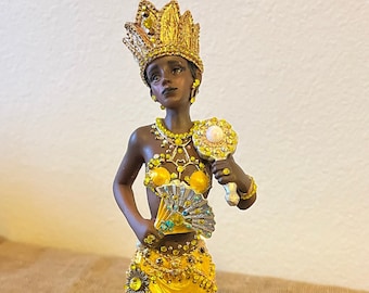 OCHUN 10" *RARE Last One* Dark Skin Orisha Oshun Santeria Statue Orisha Ochun
