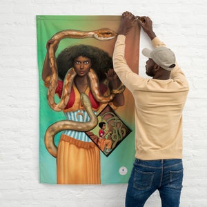 MANBO AYIDA WEDO | Filomena Lubana | Santa Marta Dominadora | Santa Muerta | Saint Martha the Dominator flag