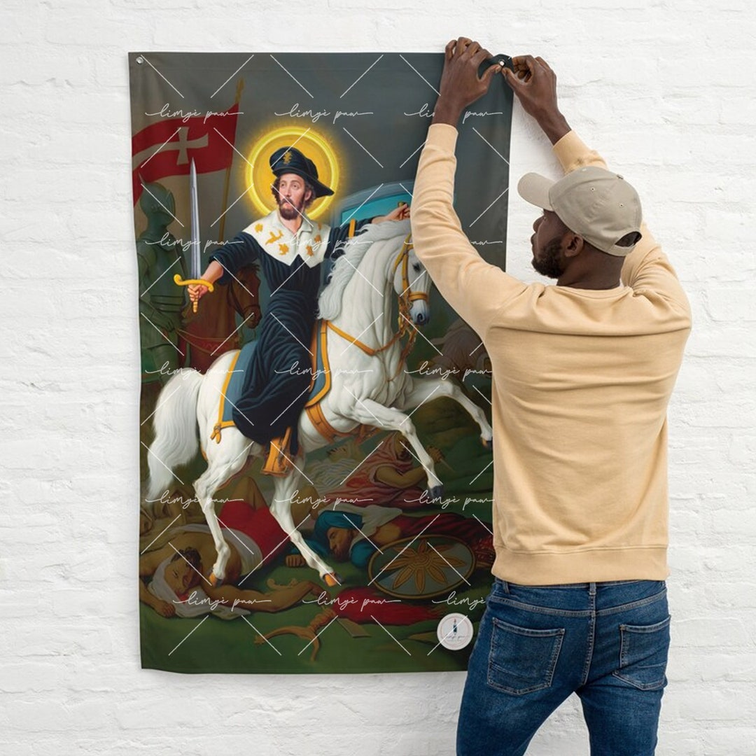 St JACQUES Le Majeur Ceremony Flag Ogou Sen Jak Drapo Seremoni Vodou