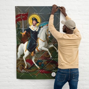 St JACQUES Le Majeur ceremony flag | Ogou Sen Jak drapo seremoni vodou | Ogou Badagri