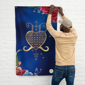 Vèvè KOUZEN Flag | Drapo Seremoni Vodou - Etsy