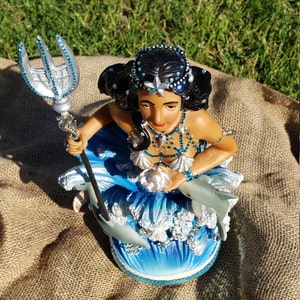 YEMAYA with mermaid tail statue 12" | La Sirèn Statue | Orisha Yemaya | Orisa Yemaya Statue | Estatua de Orisa Yemoja | LaSirenn Bild 4